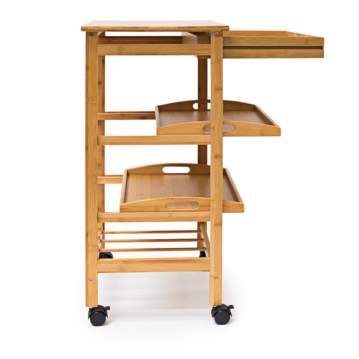 KÜCHENROLLWAGEN - Hellbraun, Holz/Holzwerkstoff (37/80/50cm) - Relaxdays