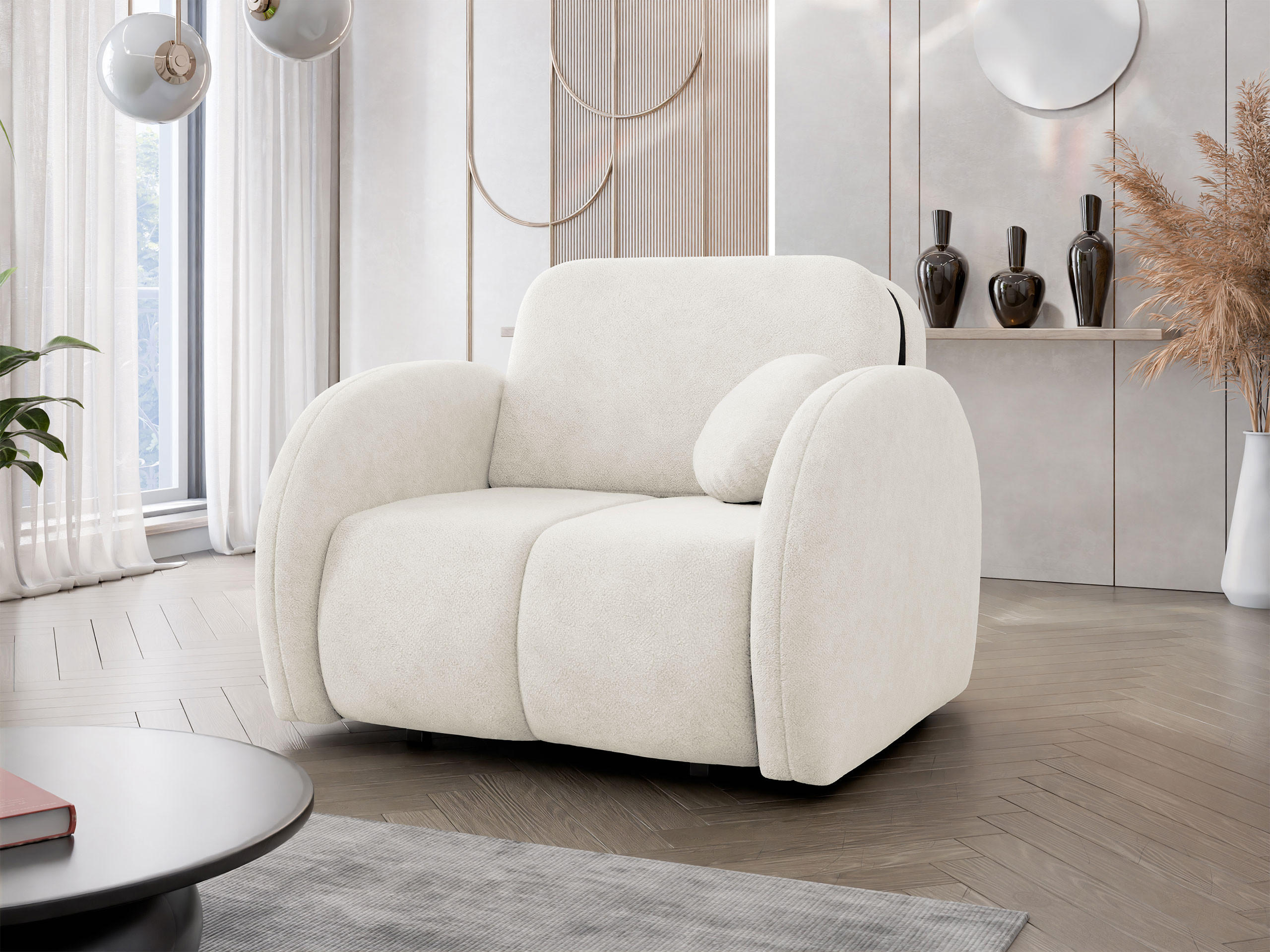 SCHLAFSOFA Viva Comfy I - Creme/Schwarz, Holz/Textil (102/85/103cm) - MIRJAN24