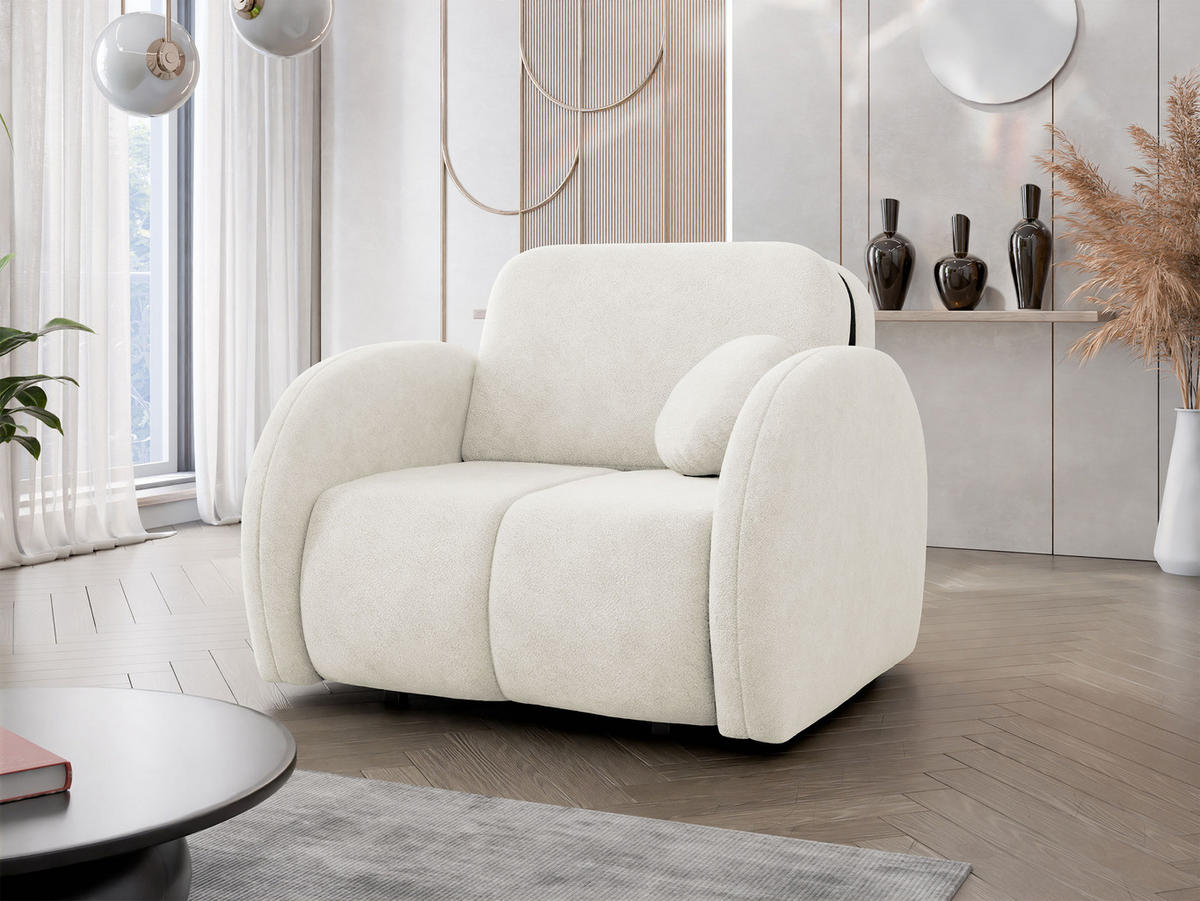 SCHLAFSOFA Viva Comfy I - Creme/Schwarz, Holz/Textil (102/85/103cm) - MIRJAN24