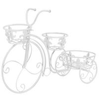 BLUMENTREPPE Fahrradform Vintage-Stil Metall - Weiß, Metall (77/50/26cm) - vidaXL