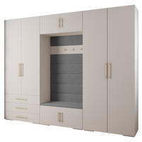 GARDEROBEN-SET 236,7/300/47 - Goldfarben/Weiß, Holz/Kunststoff (300/236.7/47cm) - Abiks Möbel