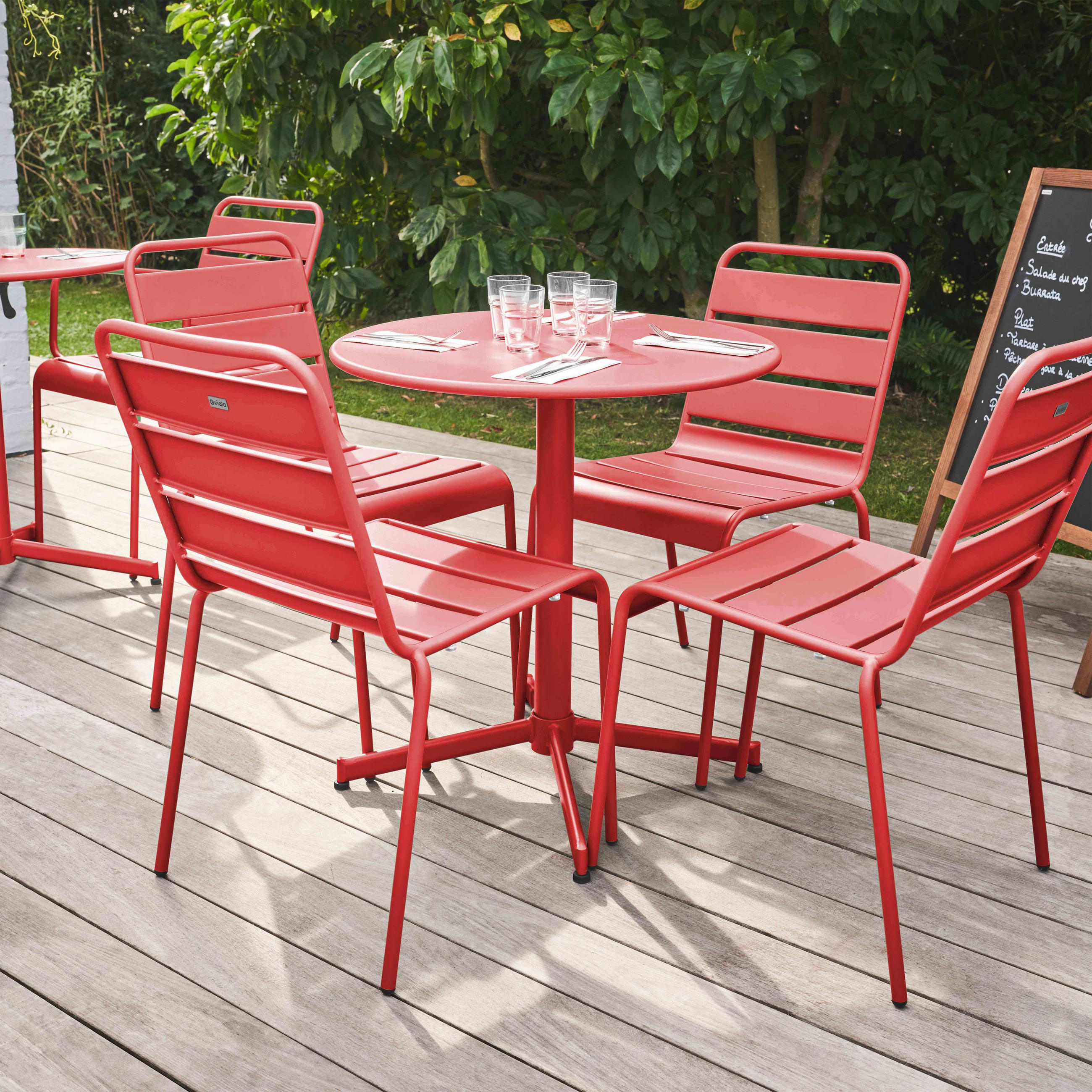 GARTENSET 5-tlg., Rot - Rot, Metall - Oviala