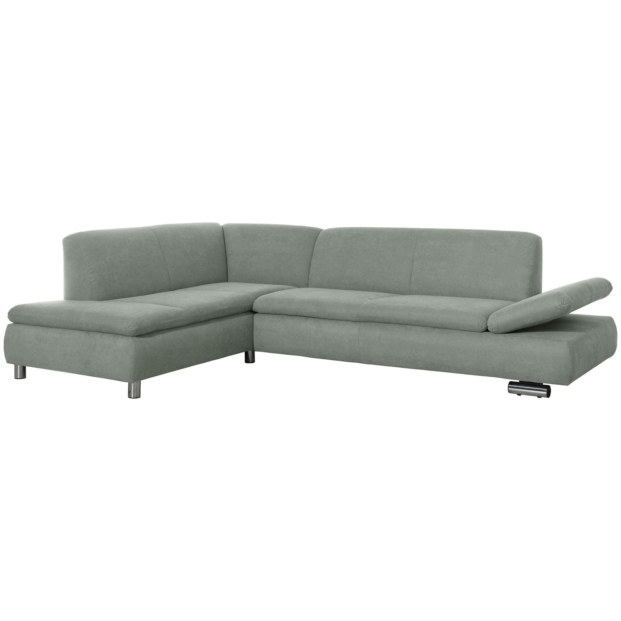 ECKSOFA mit Ottomane links Kaye Flachgewebe hellgrün - Hellgrün, Kunststoff (190/270cm) - 58aufmkessel