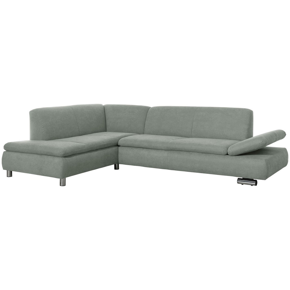 ECKSOFA mit Ottomane links Kaye Flachgewebe hellgrün - Hellgrün, Kunststoff (190/270cm) - 58aufmkessel