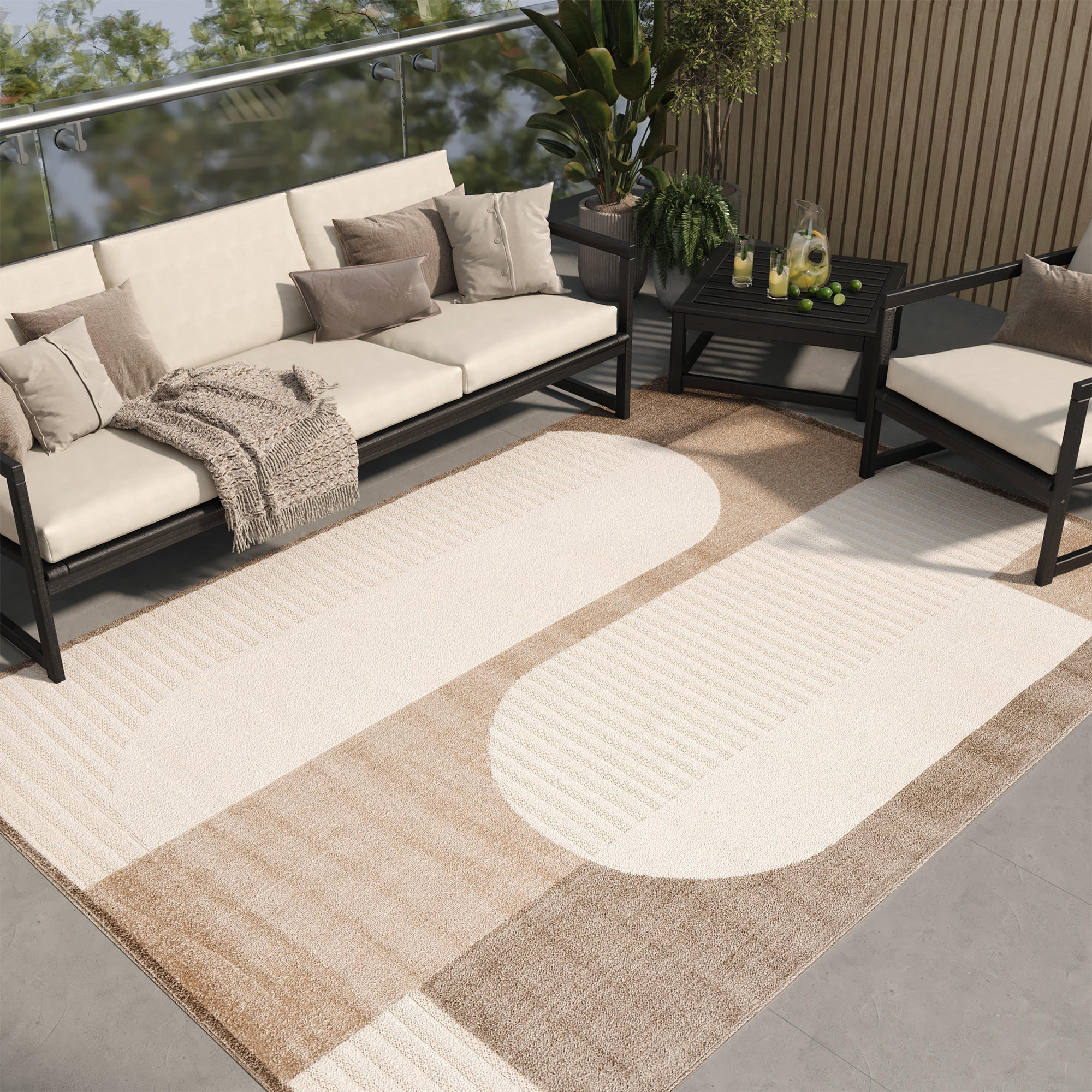 TEPPICH PATIO Creme 200/300 cm - Creme, Kunststoff (200/300cm) - Tapiso