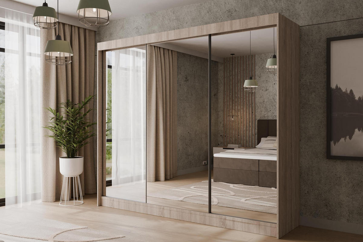 KLEIDERSCHRANK AMOHA - 250 cm - Sonoma Eiche - Sonoma Eiche, Holzwerkstoff (250/215/61cm) - ALTDECOR