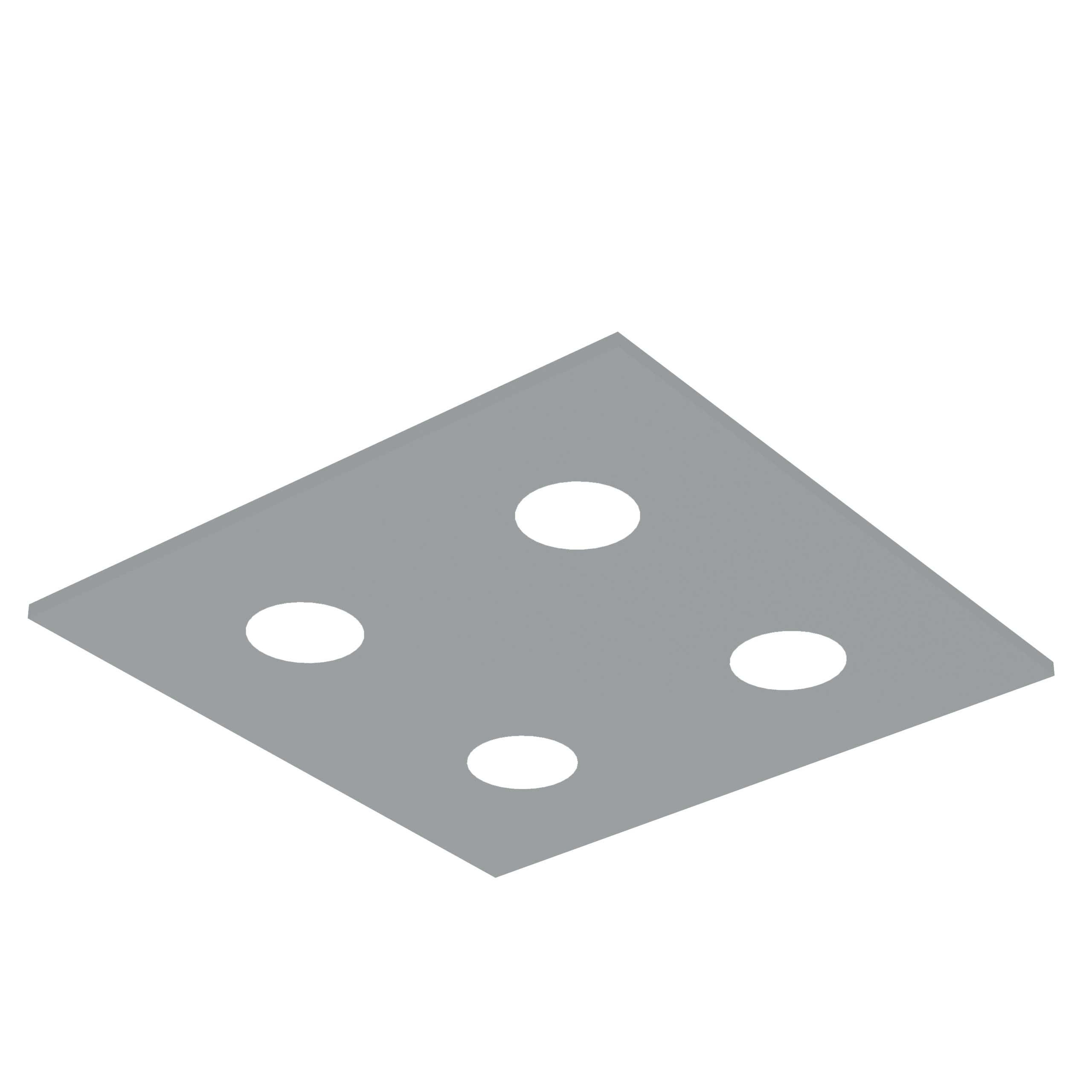 DECKENLEUCHTE - Grau, Metall (40/40/4cm) - Lumicom