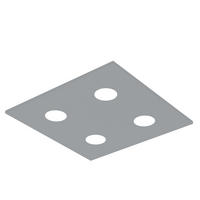 DECKENLEUCHTE - Grau, Metall (40/40/4cm) - Lumicom
