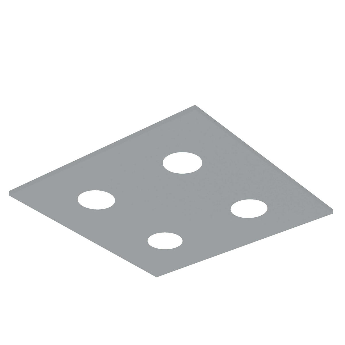 DECKENLEUCHTE - Grau, Metall (40/40/4cm) - Lumicom