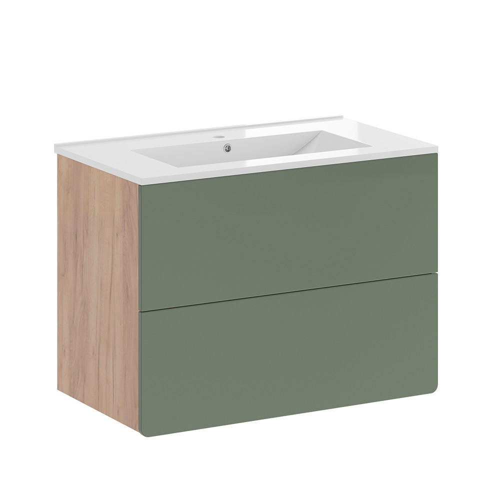 SET MOBILIER BAIE Izan, Stejar auriu/Verde, 2 piese