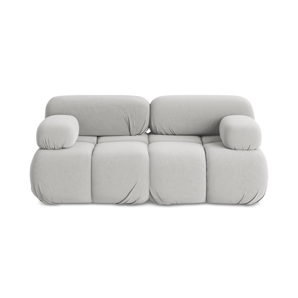 Thumbnail - Makamii 2-Sitzer-Sofa, Silber, Textil, Füllung: Schaumstoff, 190x70x96 cm, Made in EU, Wohnzimmer, Sofas & Couches, Sofa...