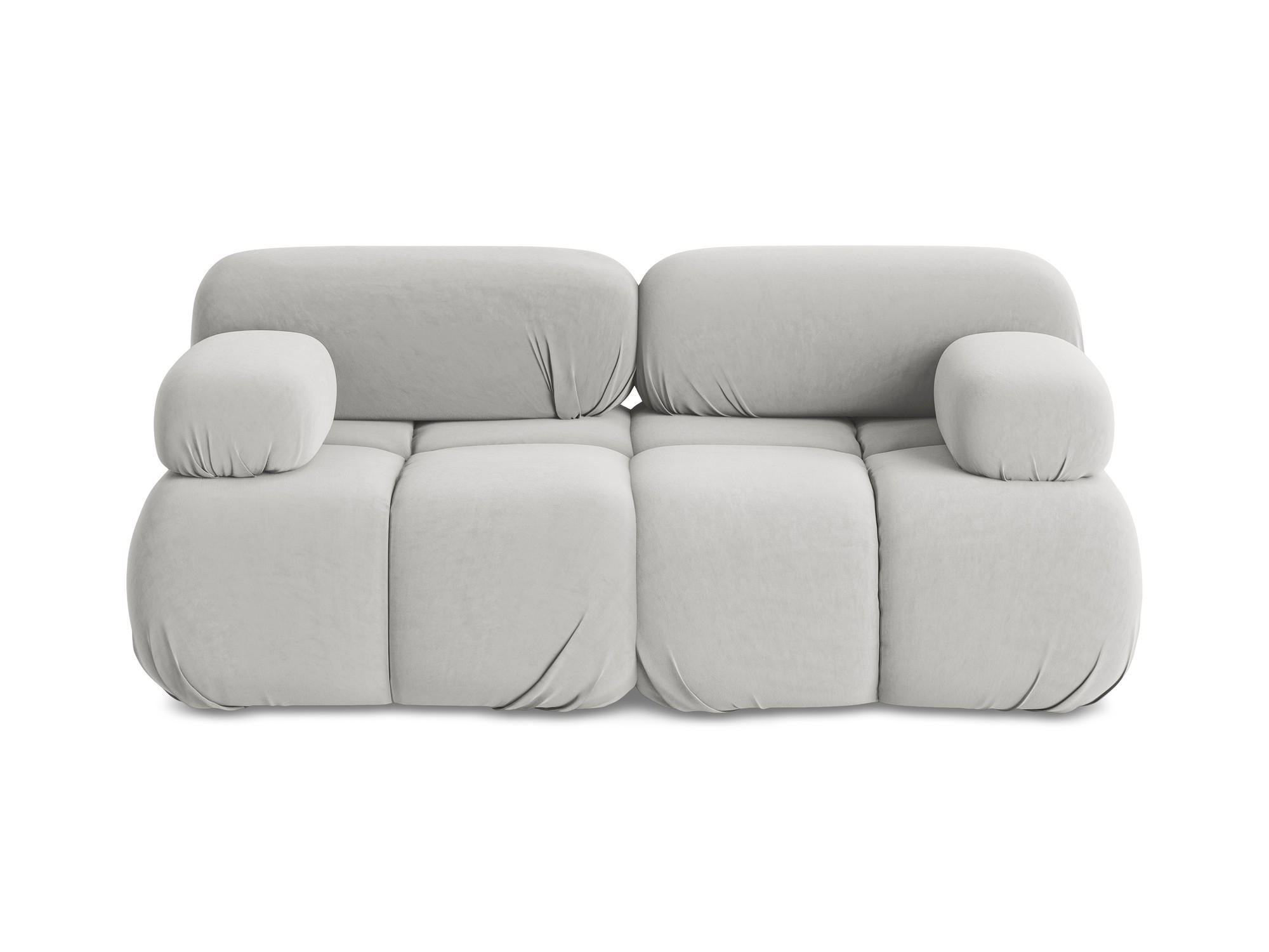 2-SITZER-SOFA Samt Stoff Grau - Silberfarben/Schwarz, Kunststoff/Textil (190/70/96cm) - Makamii