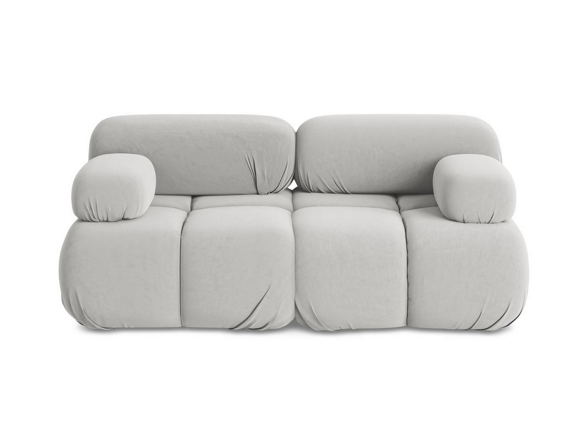 2-SITZER-SOFA Samt Stoff Grau - Silberfarben/Schwarz, Kunststoff/Textil (190/70/96cm) - Makamii