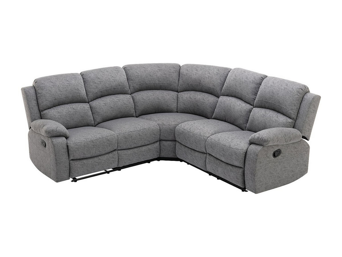 RELAXSOFA - 5 Personen - stoff - grau Rieti - Grau, Textil (229/100/229cm) - Vente-Unique