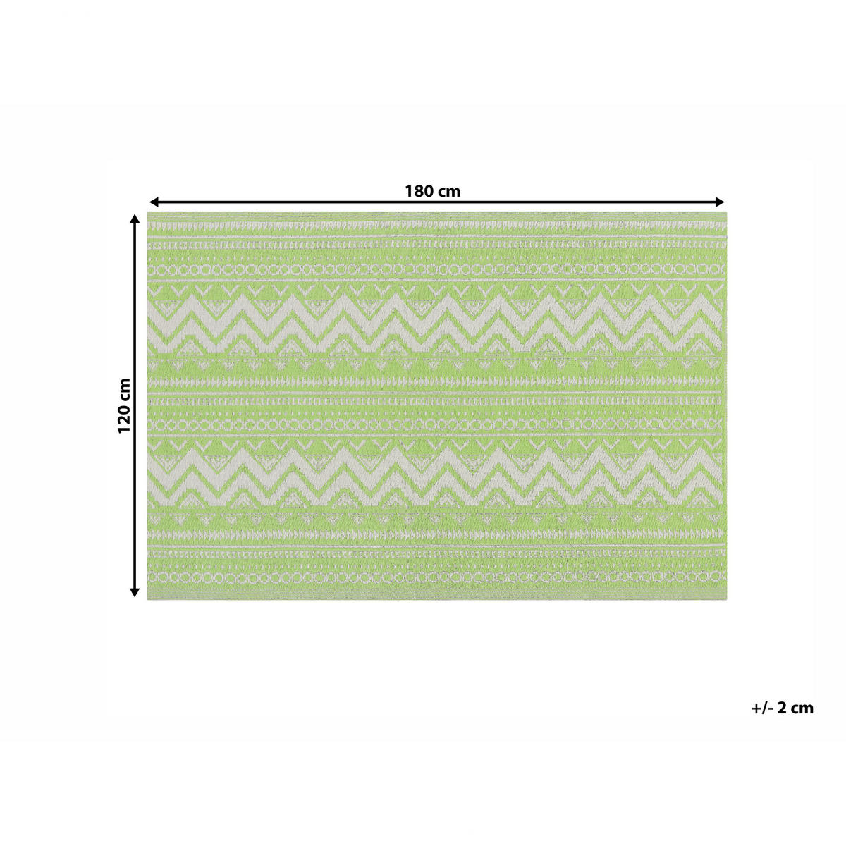 OUTDOOR-TEPPICH Nagpur 180/120 cm - Grün, Kunststoff (120/180cm) - Beliani