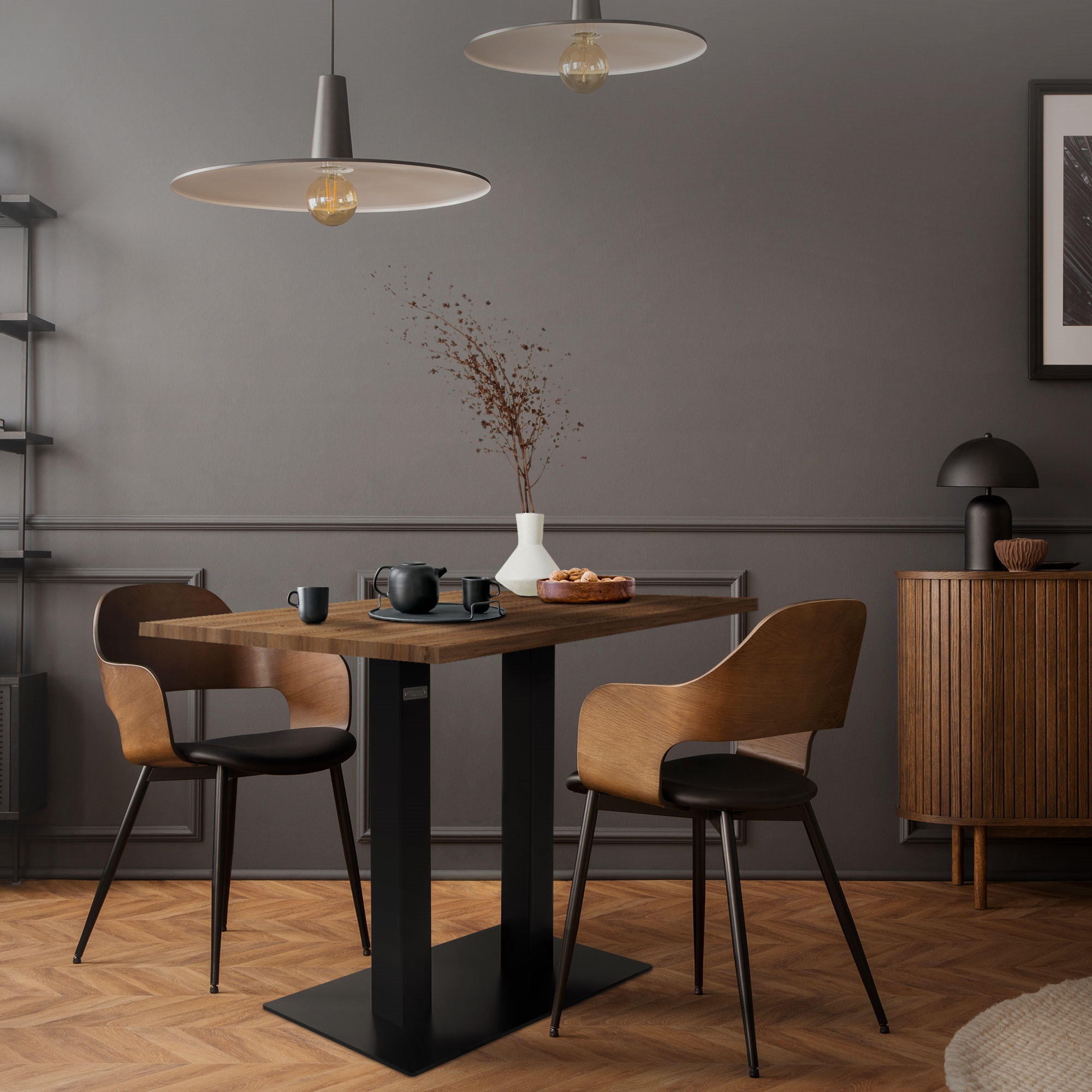 TISCHGESTELL Doppel 72 cm Schwarz - Schwarz, Metall (43/72/70cm) - ML-DESIGN