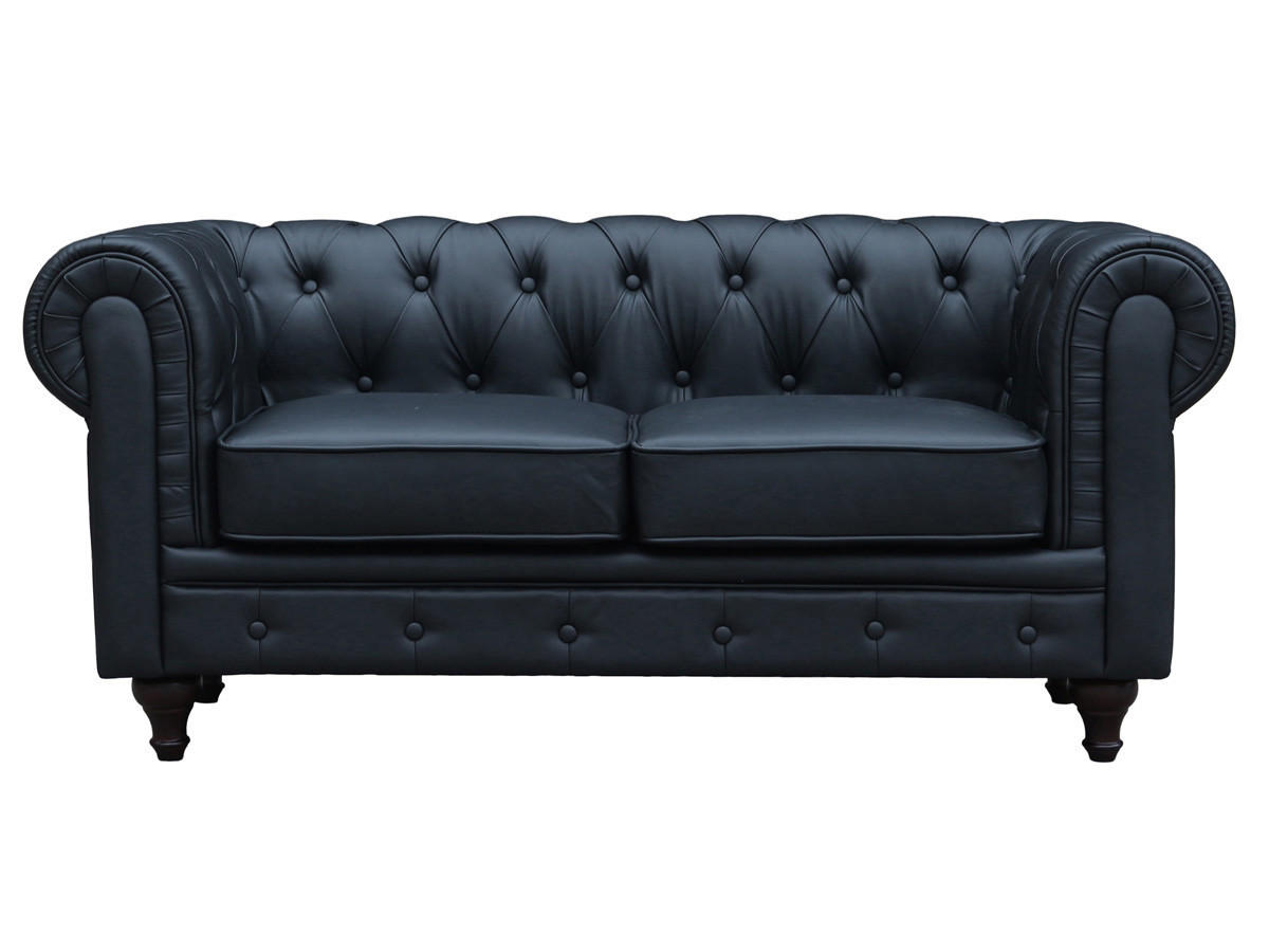 CHESTERFIELD-SOFA Aliza Schwarz - Schwarz, Holz/Kunststoff (157/70/82cm) - Habitat Garten