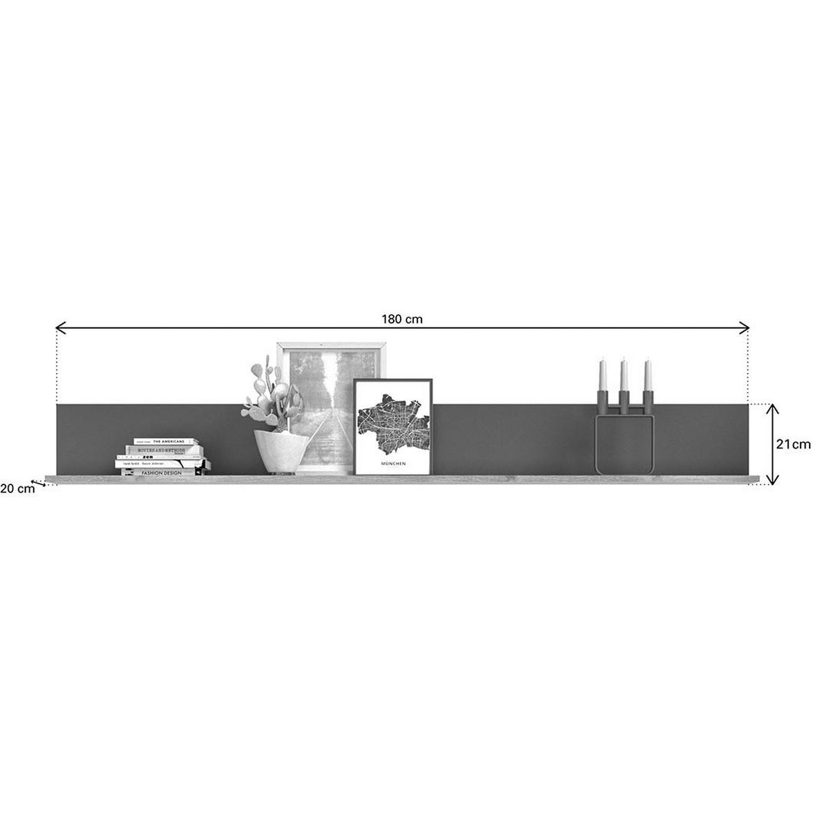 WANDREGAL Mason 20/180/21 cm - Eiche Wotan, Holzwerkstoff (180/21/20cm) - Xonox