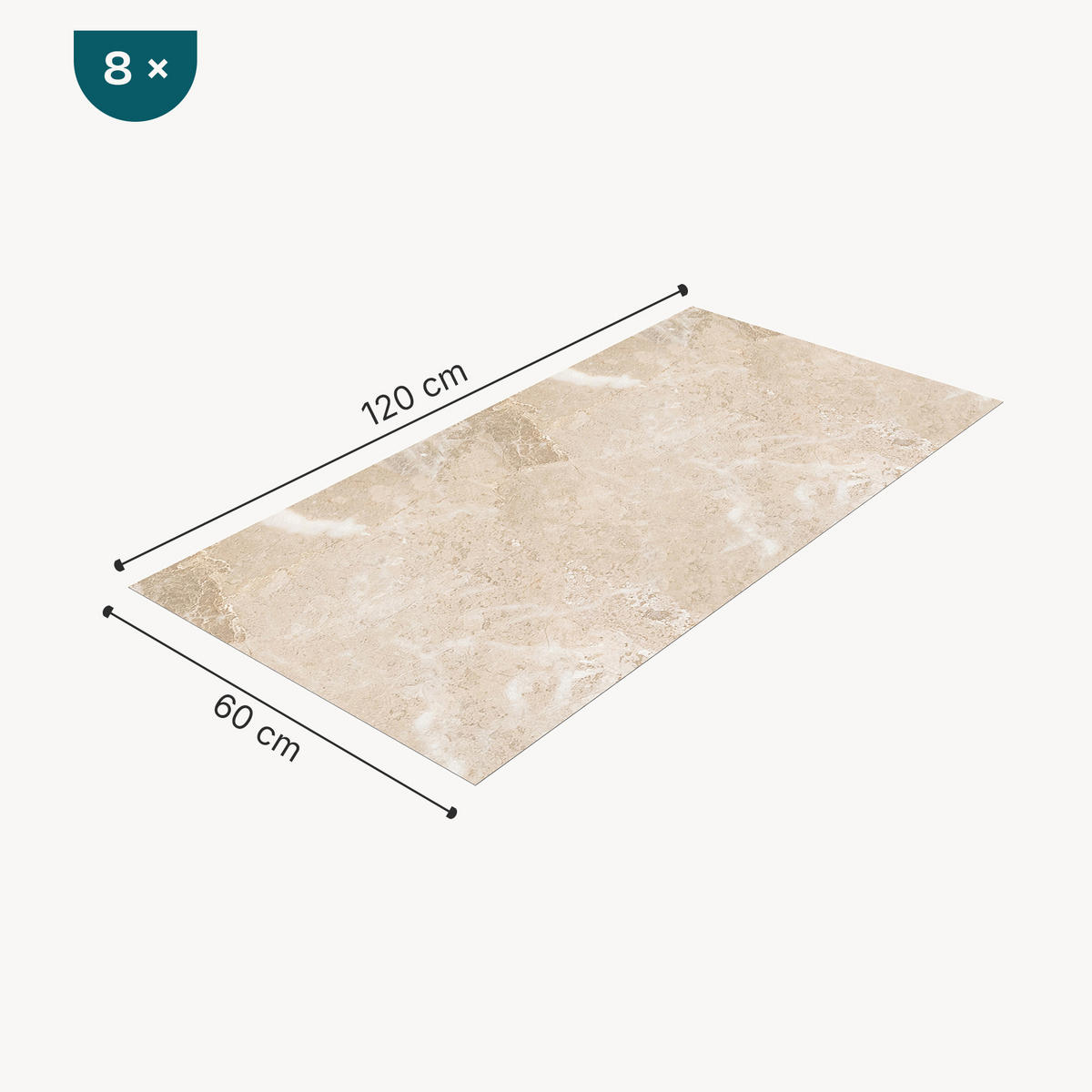 PANOU PERETE DUS-SET 8 BUC. Bladel - bej, material plastic (60/120/0.3cm) - [neu.haus]