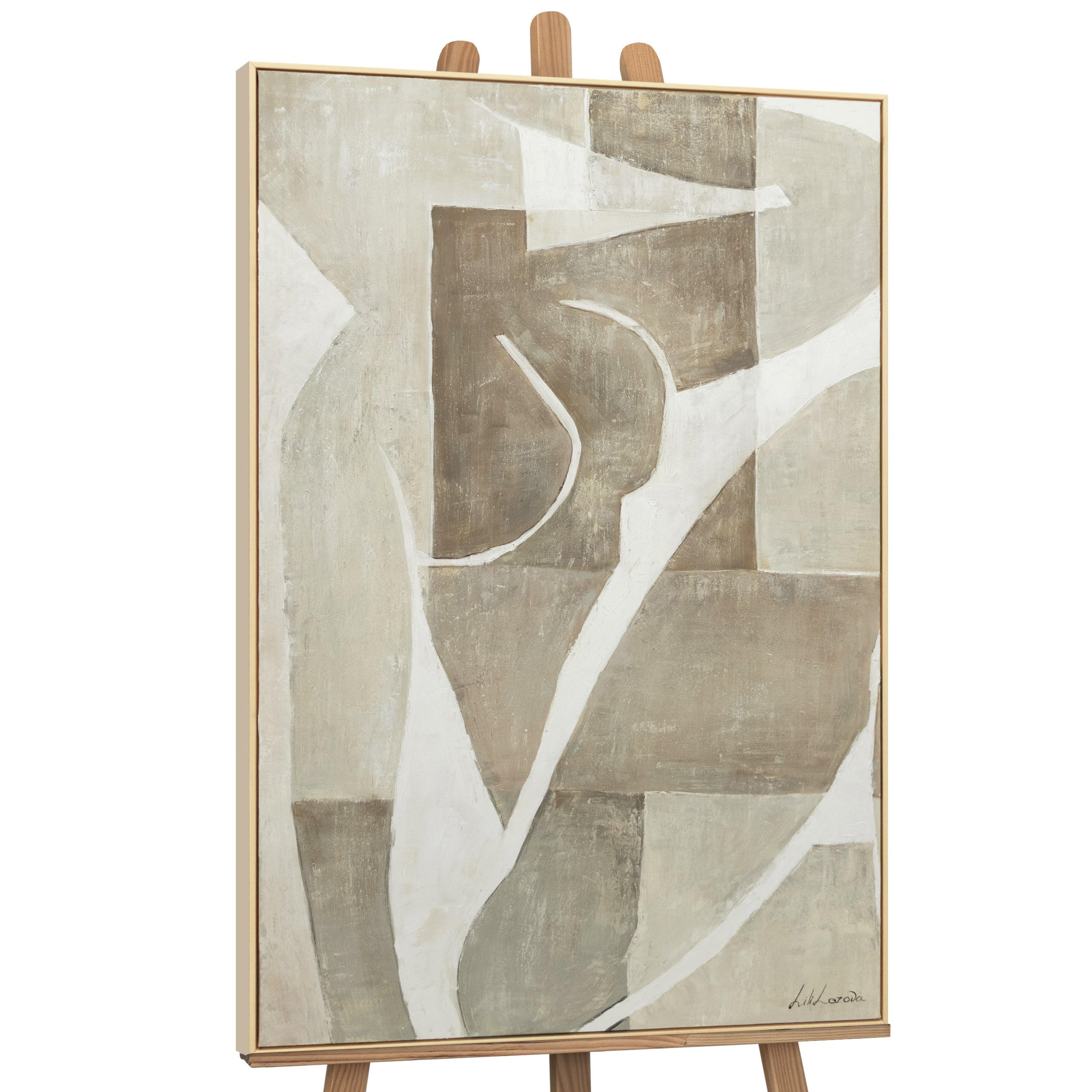 GEMÄLDE Mary Schattenfugenrahmen Eichefarben 140x100 cm - Eichefarben, Holz (140/100cm) - YS-art gallery