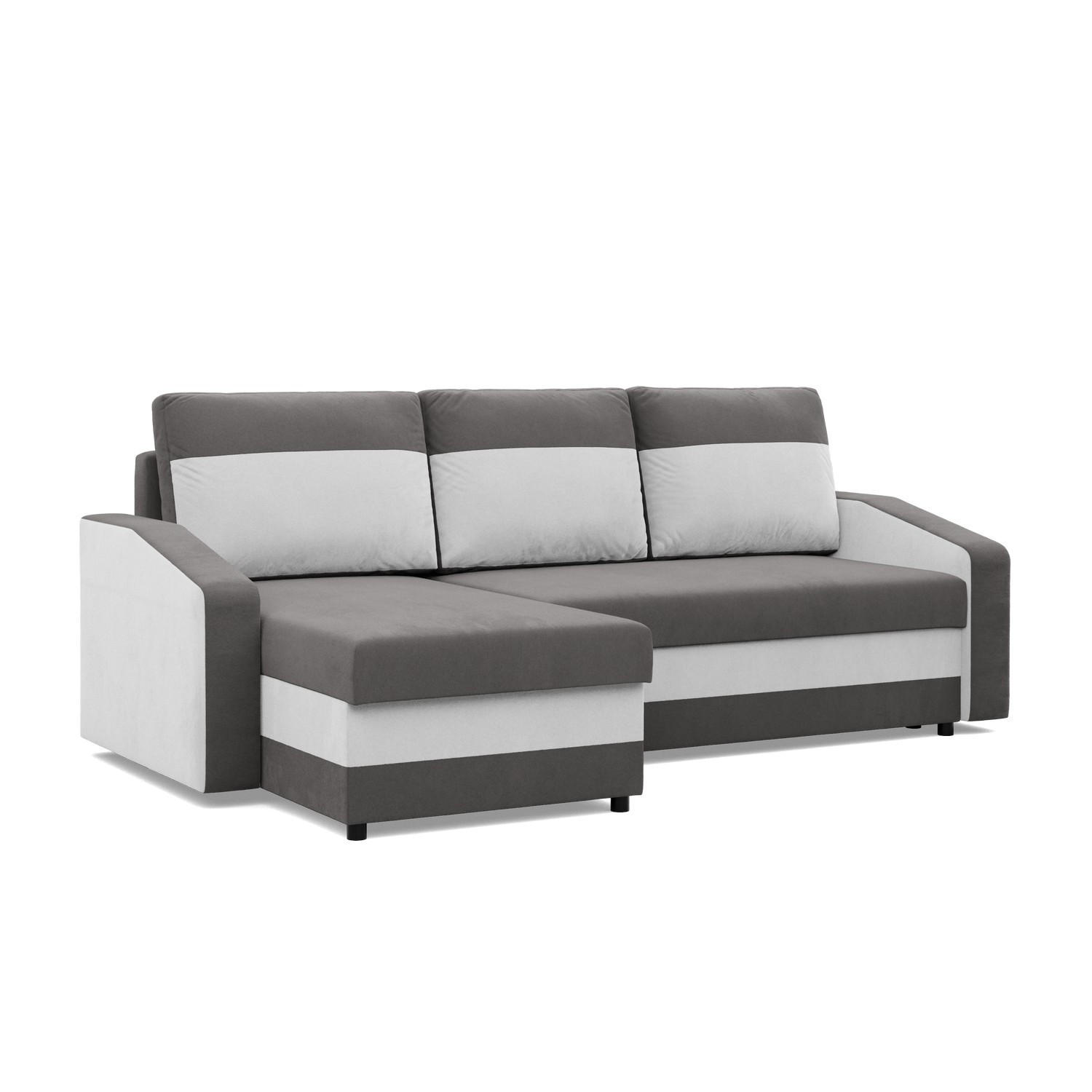 ECKSOFA MIT SCHLAFFUNKTION ORION, Grau + Weiß - Weiß/Grau, Textil (231/140cm)