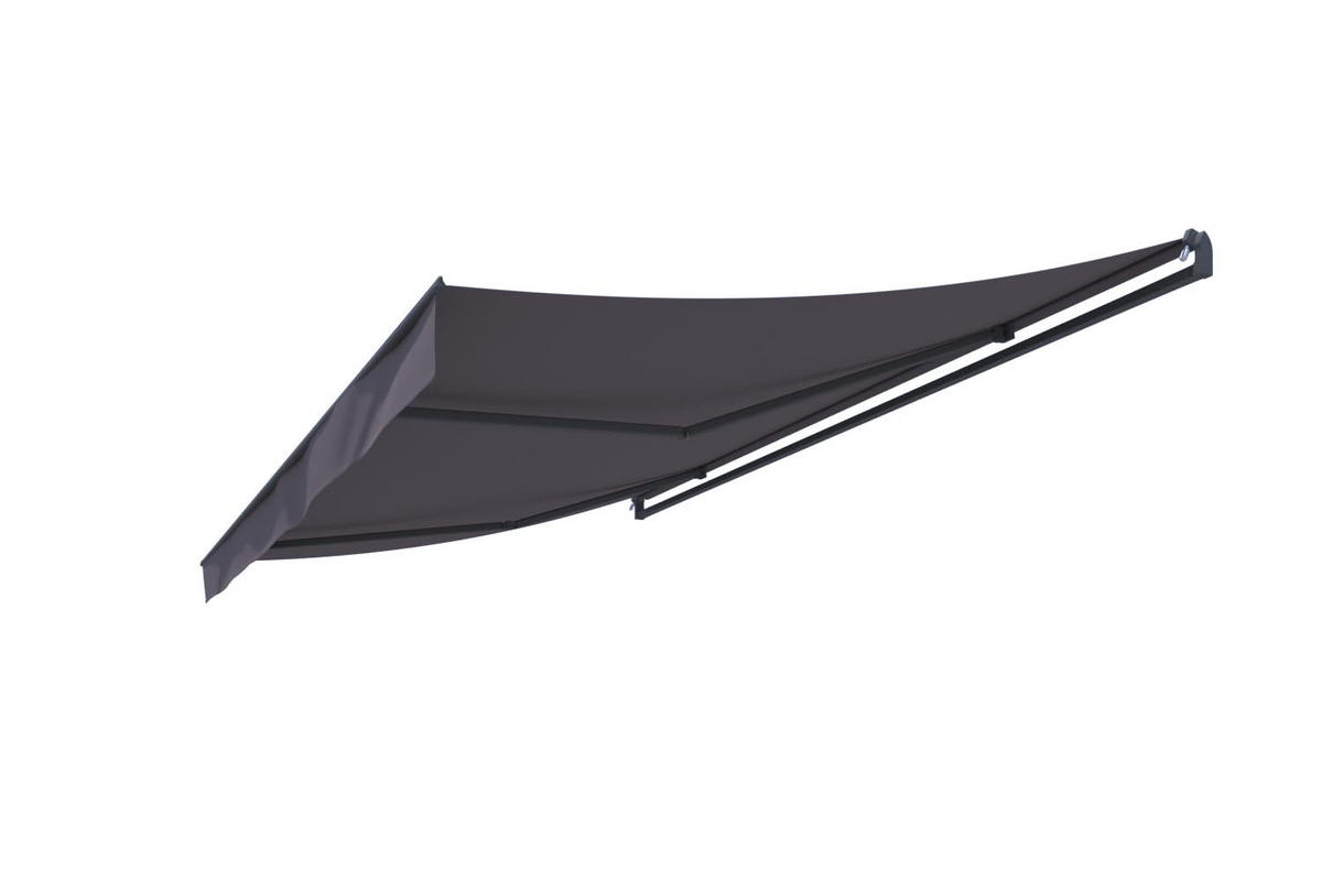 MARKISE adro grau 4 x 2.5 m aus aluminium manuell - Grau, Metall (250/14/295cm) - Concept Usine