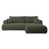 ECKSOFA Ovo Olivgrün Velours - Schwarz/Olivgrün, Kunststoff/Textil (260/165cm) - Selsey