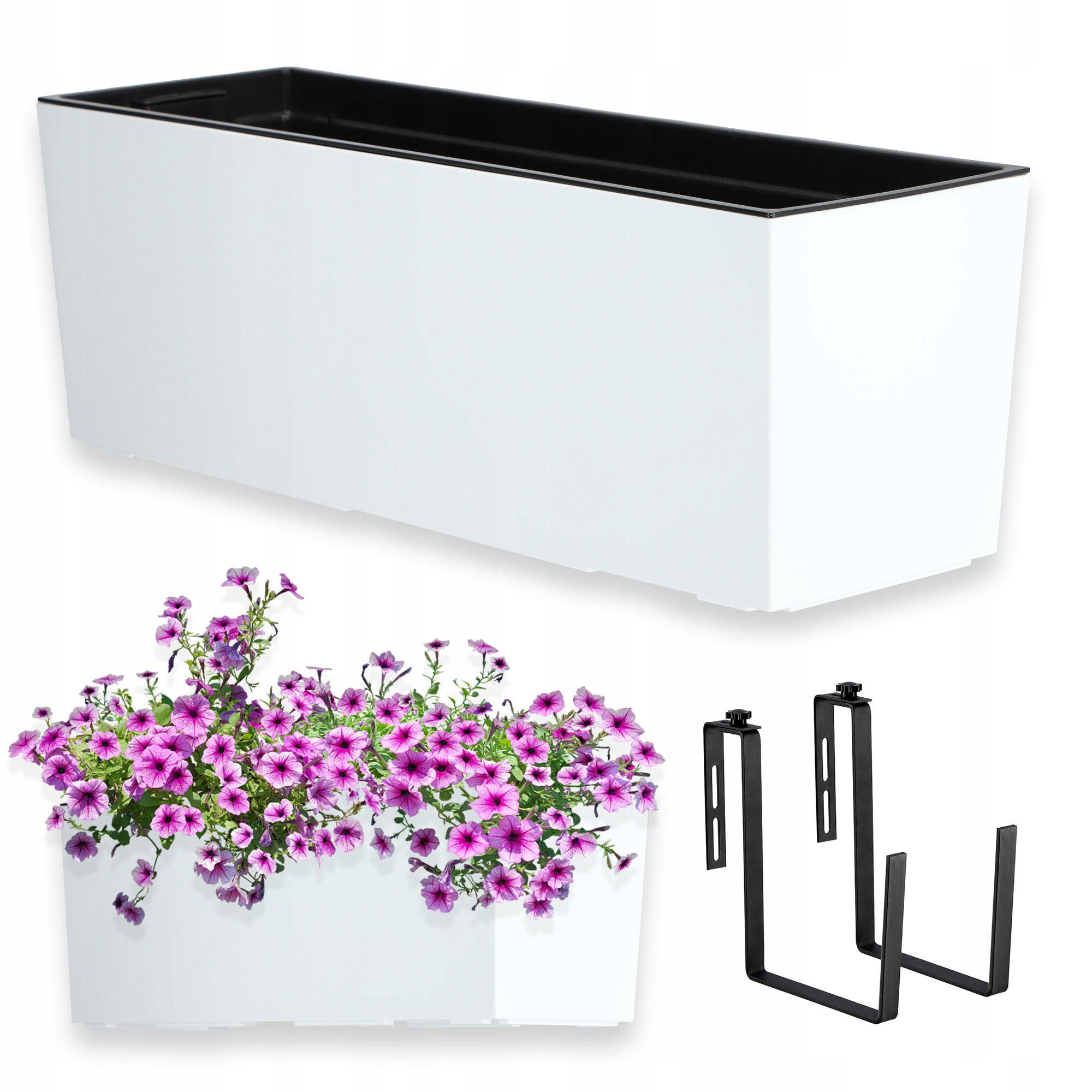 BALKONKASTEN mit Henkel 56 cm Weiß - Weiß, Kunststoff - KADAX