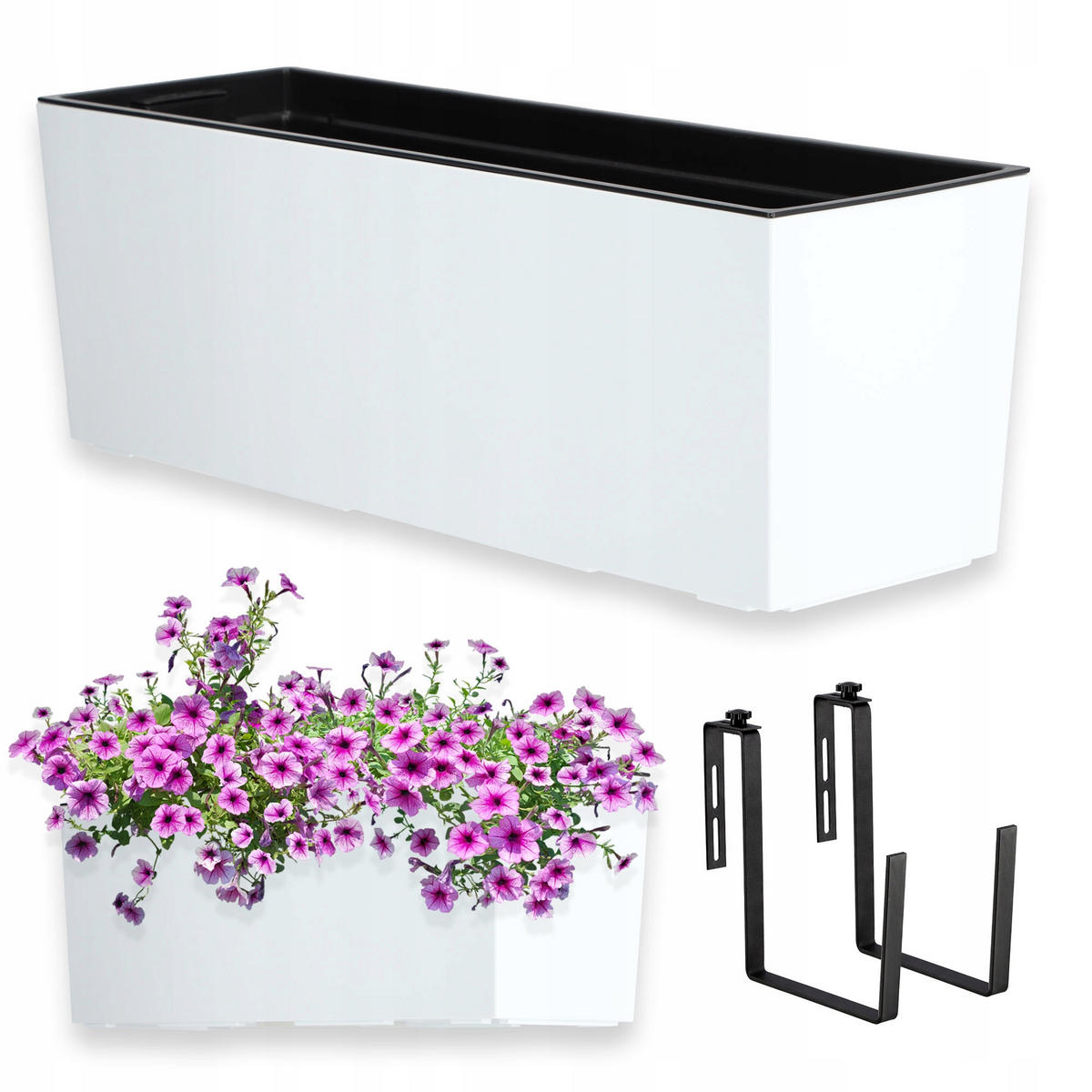 BALKONKASTEN mit Henkel 56 cm Weiß - Weiß, Kunststoff - KADAX