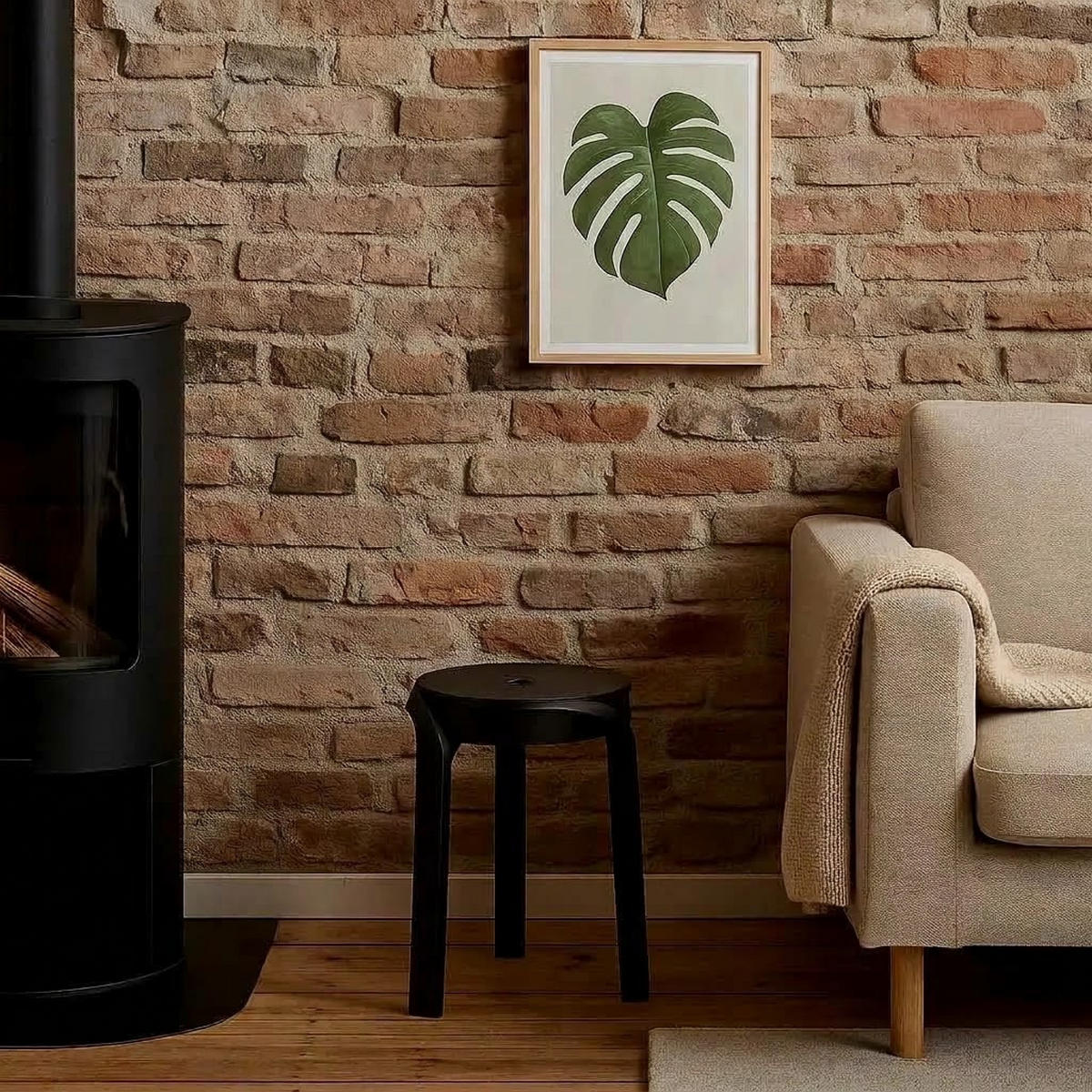 HOCKER POMPA schwarz - Schwarz, Kunststoff (36/45/35cm) - Légia Home
