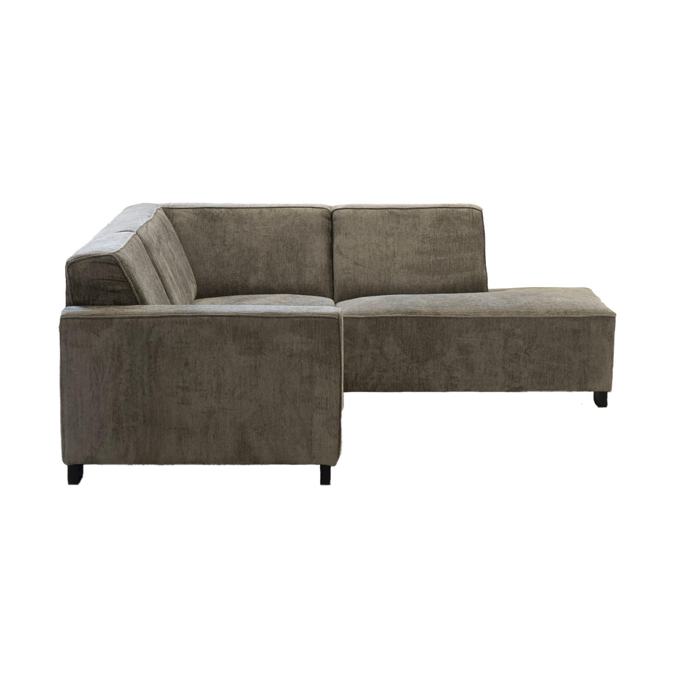 3,5-SITZER-ECKSOFA mit Ecke auf der rechten Seite aus Stoff, taupe - Taupe, Holz (274/205cm) - Giga Meubel