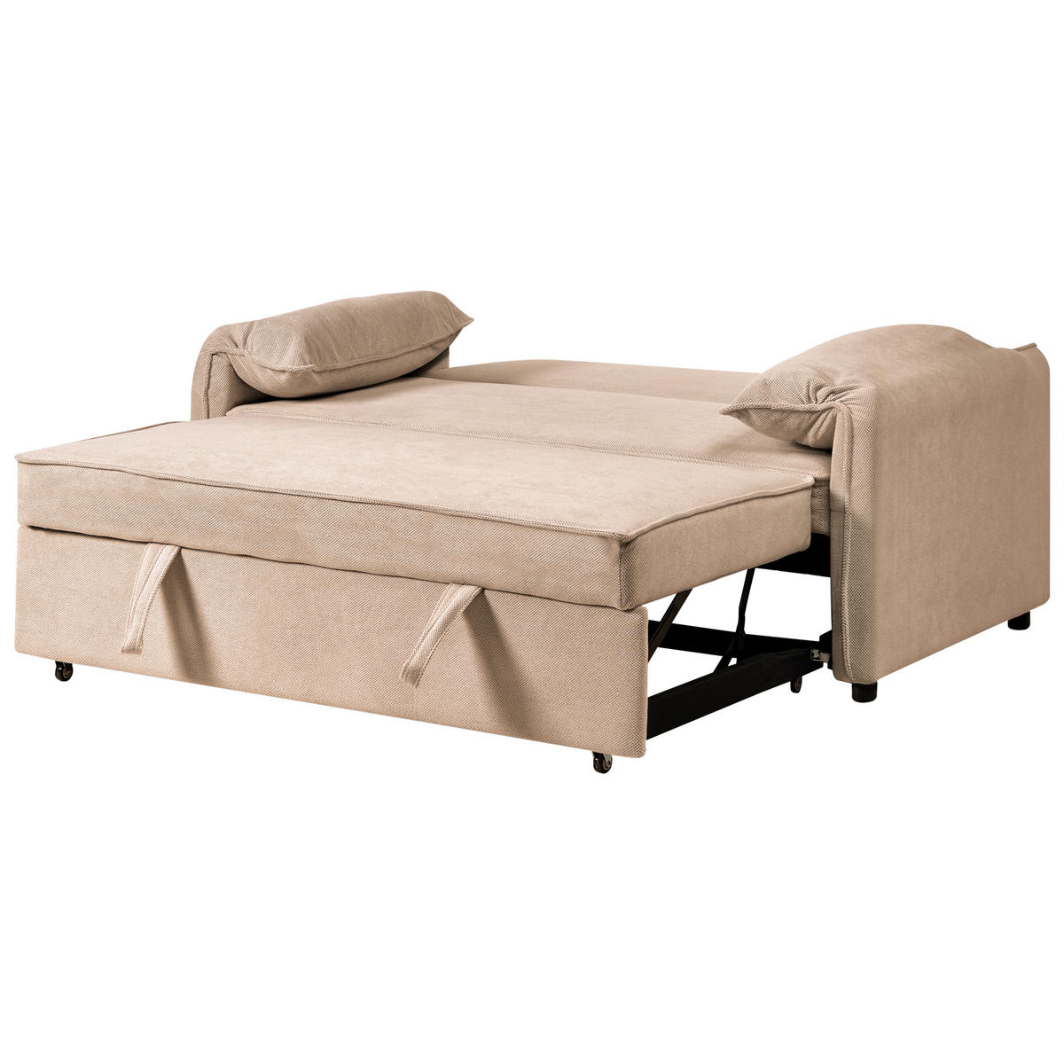 SCHLAFSOFA Stoff Hellbraun Horma - Hellbraun/Braun, Textil (160/92/84cm) - Beliani