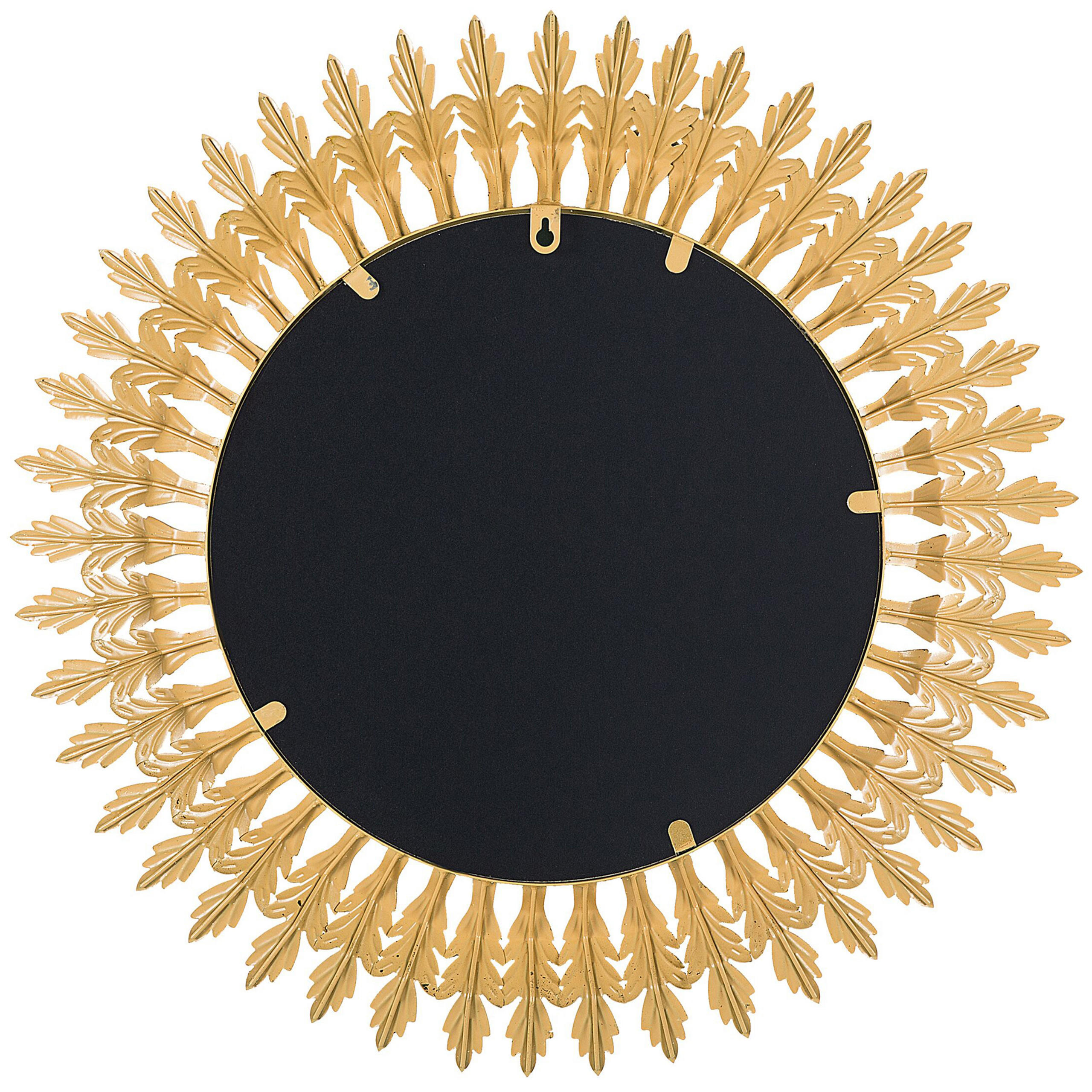 WANDSPIEGEL gold rund 60 cm Vorey - Goldfarben, Metall (60/60/4cm) - Beliani