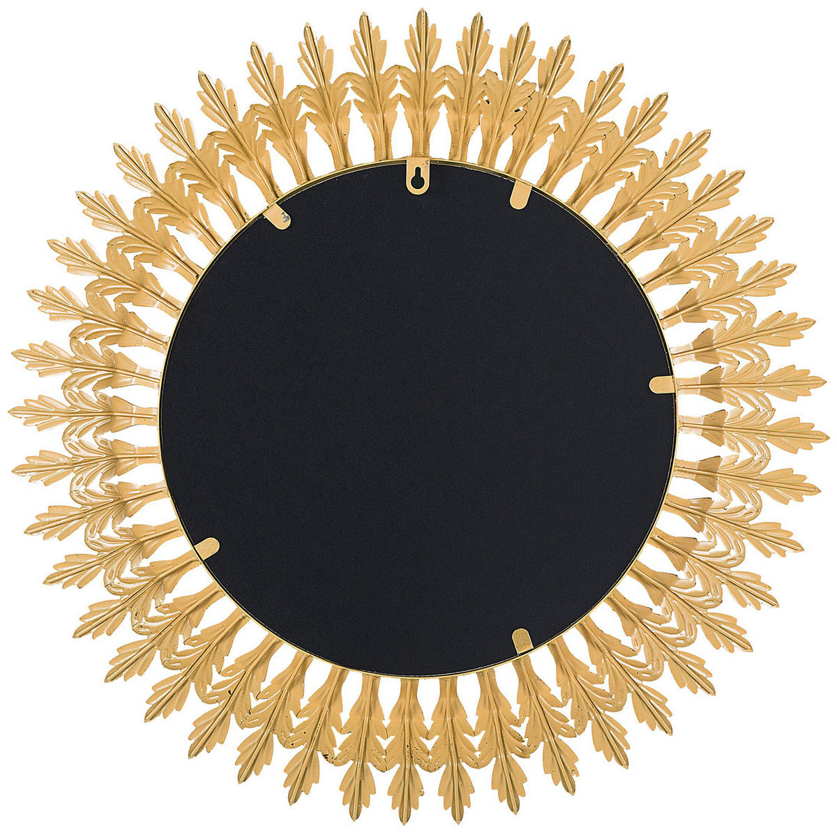 WANDSPIEGEL gold rund 60 cm Vorey - Goldfarben, Metall (60/60/4cm) - Beliani