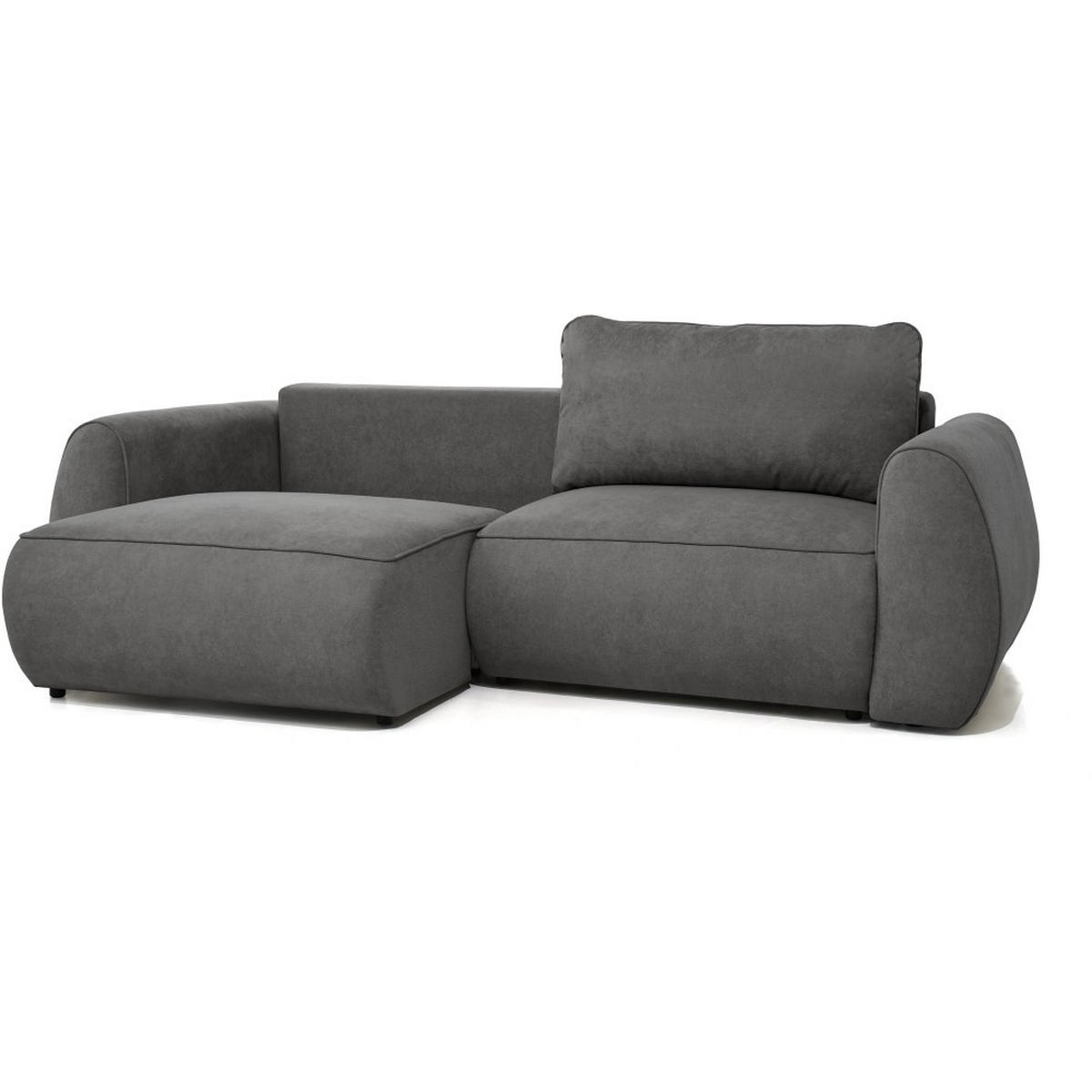 3-SITZER Schlafsofa Bravo mit Eckfunktion, mit zwei Bettkasten, Dunkelgrau - Dunkelgrau/Schwarz, Textil (257/96/110cm) - Beautysofa
