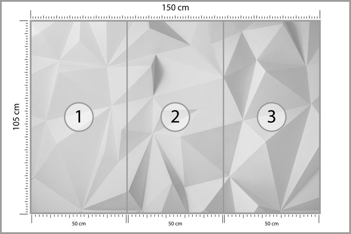 FOTOTAPETE für Büro Moderne Räumlich Abstraktion Minimalismus 150x105 - Weiß/Grau, Papier (150/105cm) - Muralo