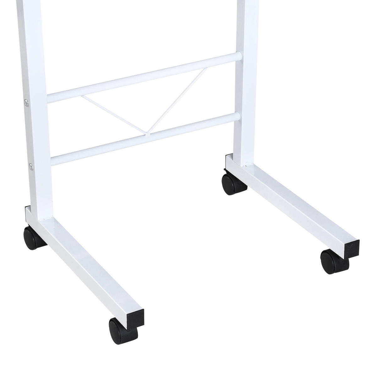 BEISTELLTISCH höhenverstellbar 60 x 40 cm mit Rollen Maple - Weiß, Metall (60/40/78cm) - Meubliv