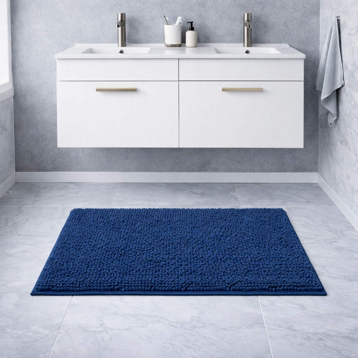 BADEMATTE PARIS - Dunkelblau, Textil (50/80cm) - WohnDirect