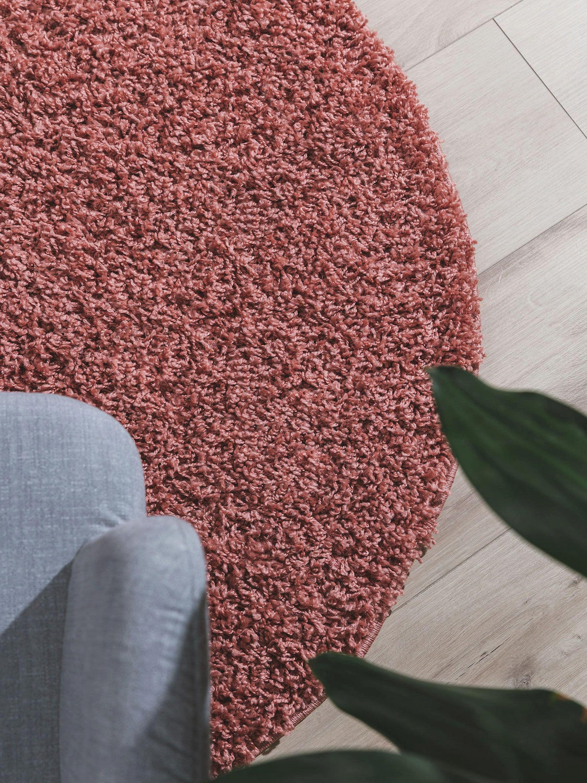 HOCHFLORTEPPICH Soho Rosa ø 160 cm rund - Rosa, Kunststoff (160/160cm) - benuta