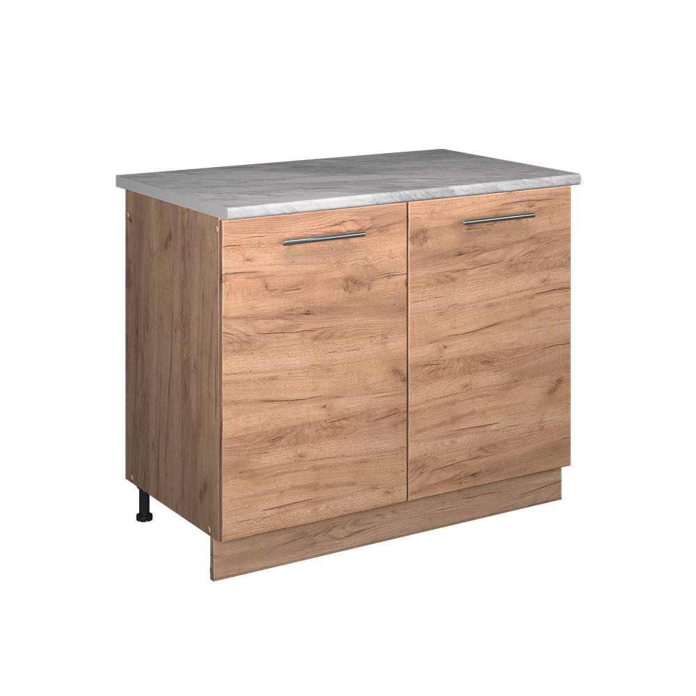 DISKBÄNKSSKÅP Fame-Line, Goldkraft ek/Goldkraft ek, 100 cm, AP Marble Honungsek, Honungsek 82/100/60 cm