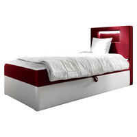 BOXBETT Gold Junior 1, Seite zum Öffnen des Bettkastens: Rechts - Rot/Weiß, Holz (90/200cm) - MIRJAN24