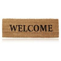 FUSSMATTE Natur Kokos WELCOME 75x25 cm - Hellbraun, Kunststoff/Textil (75/25cm) - Relaxdays