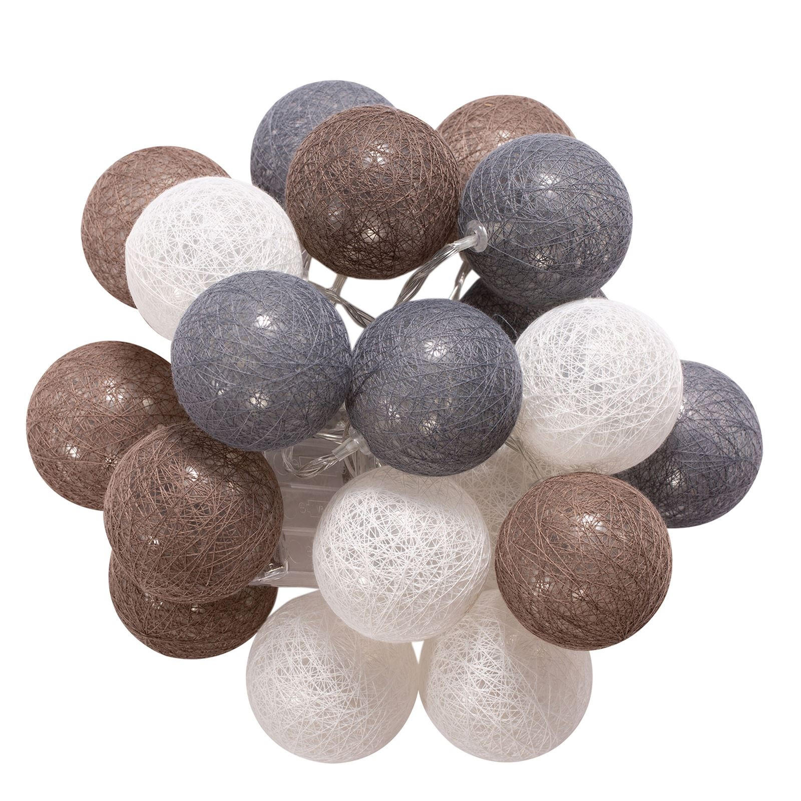 LICHTERKETTE AMICI grau - Grau, Kunststoff (6cm) - IDIMEX
