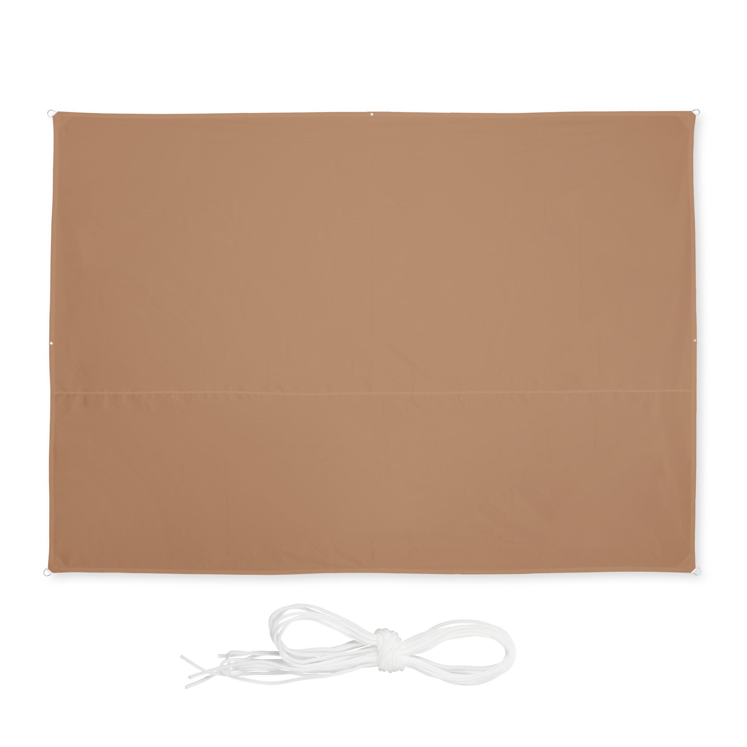 SONNENSEGEL - Hellbraun, Textil/Metall (350/250cm) - Relaxdays