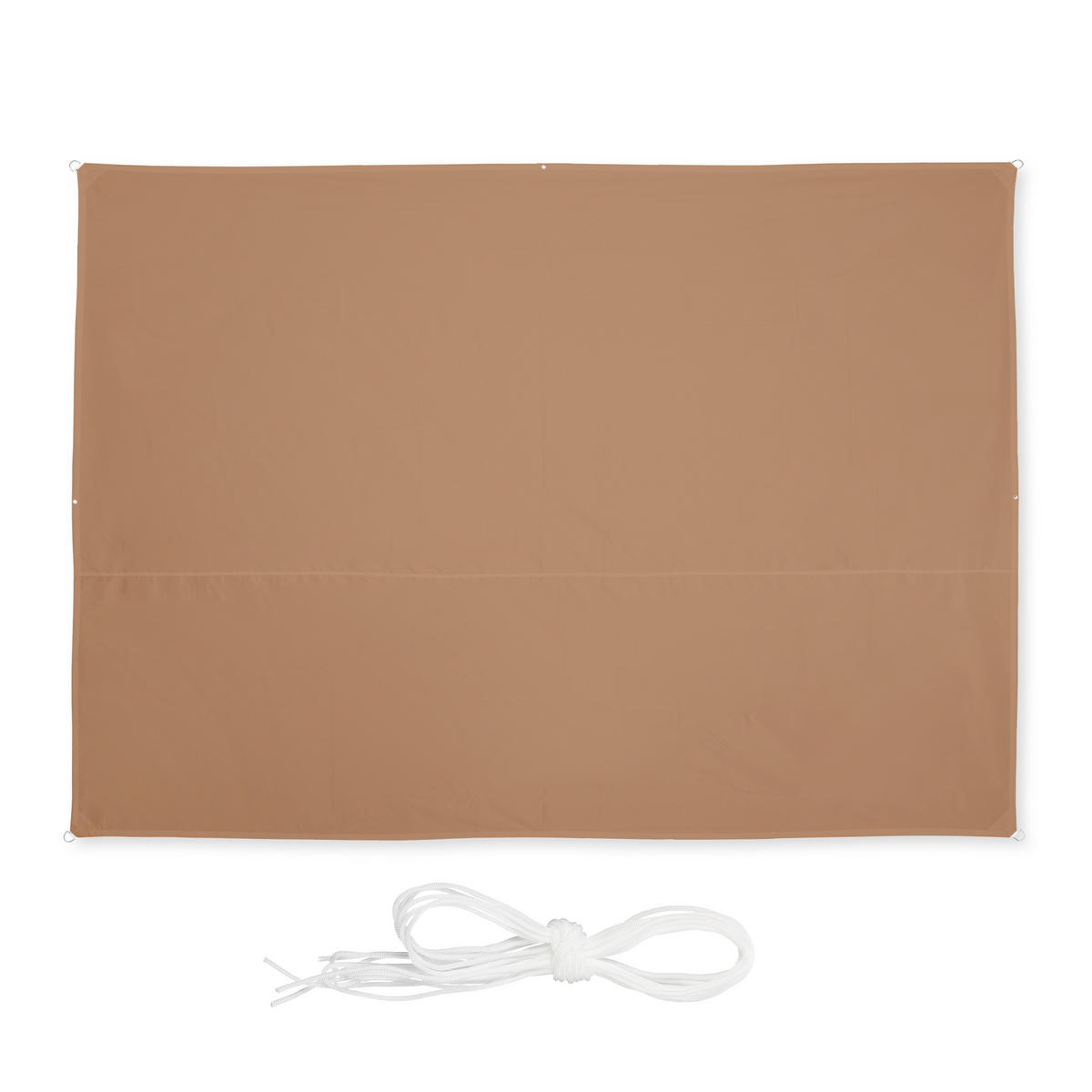 SONNENSEGEL - Hellbraun, Textil/Metall (350/250cm) - Relaxdays