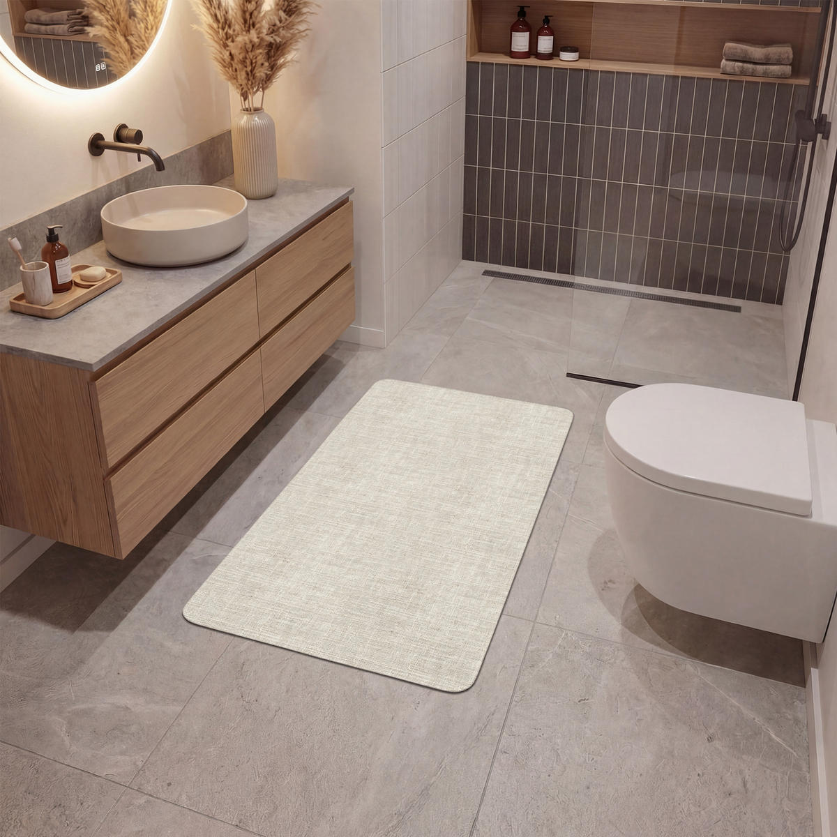 KOUPELNOVÁ PŘEDLOŽKA Povlečení - Textura - Béžová 60x90 cm - béžová, textil/plast (60/90cm) - OnlyWow