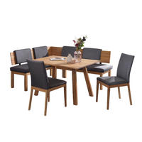 ECKBANKGRUPPE Danni aus Massivholz Kernbuche Polster Grau - Kernbuche/Grau, Holz (194/1/155cm) - 58aufmkessel