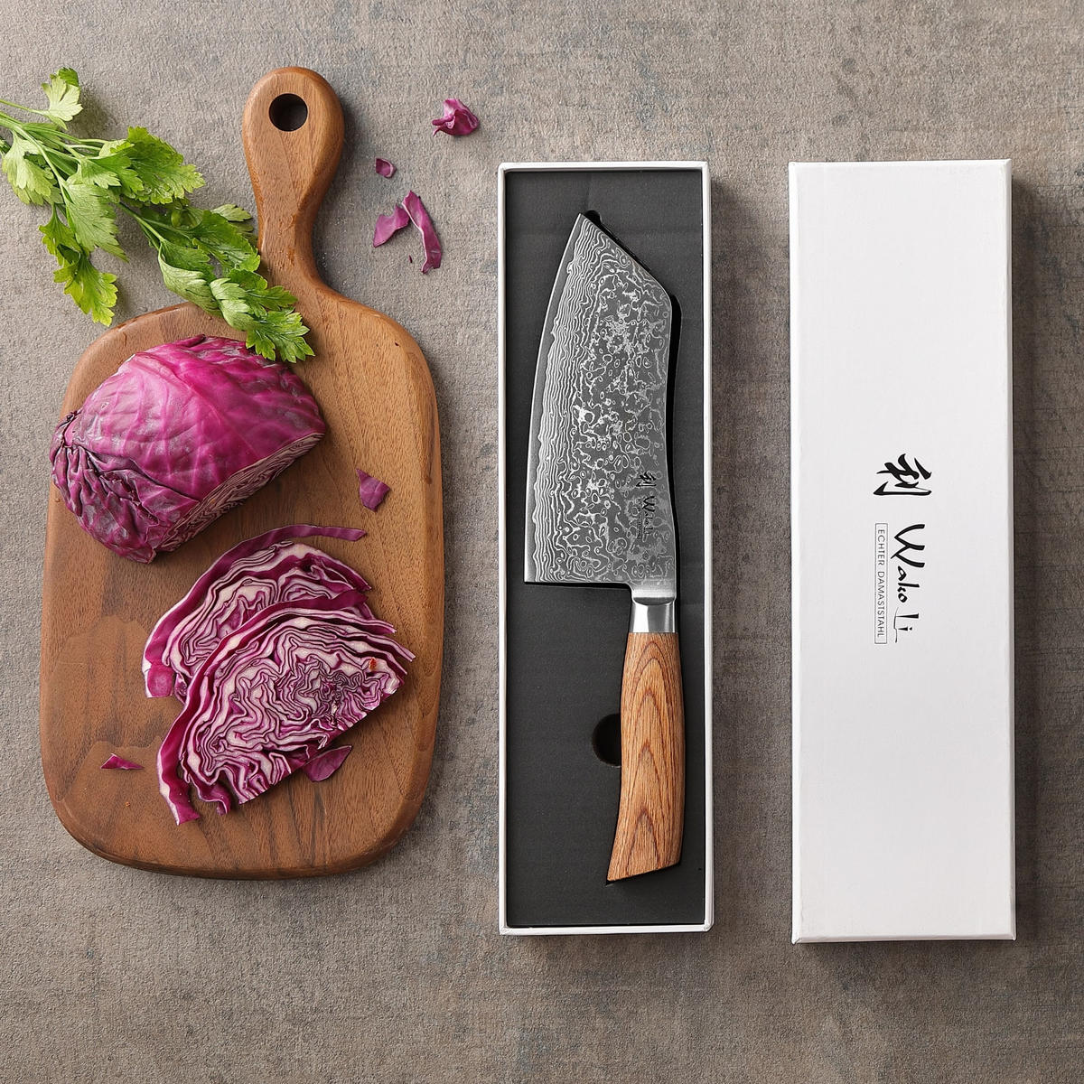 KOCHMESSER 17 cm - Braun, Holz/Metall (32cm) - Wakoli