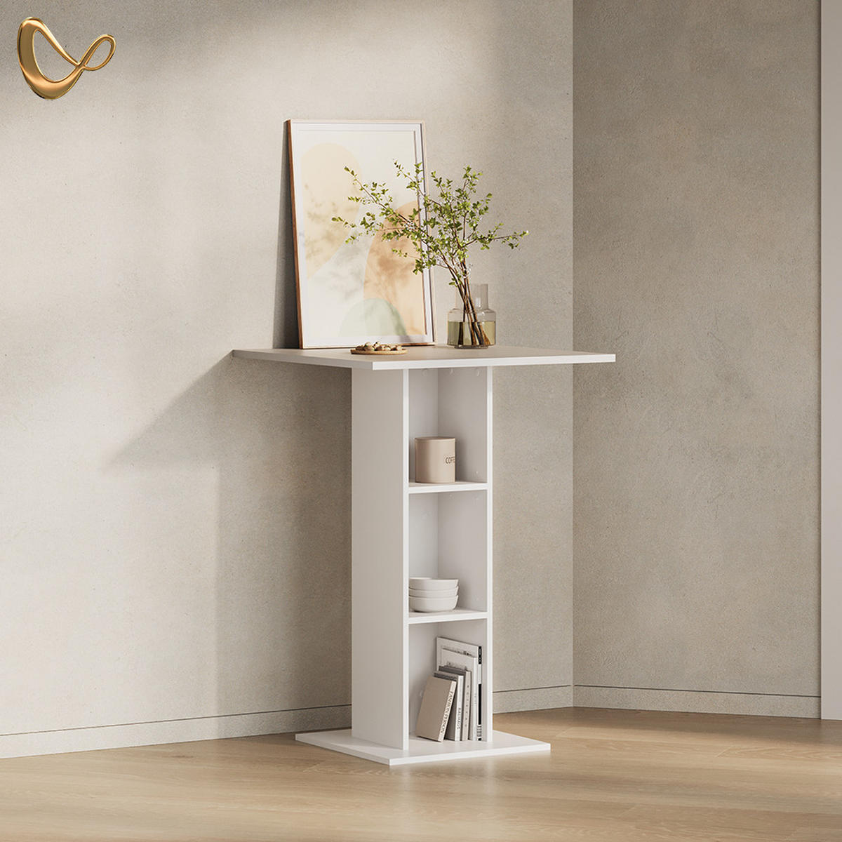 BARTISCH Regusa Weiß 75 x 75 cm - Weiß, Holzwerkstoff (75/75/106cm) - Livinity®