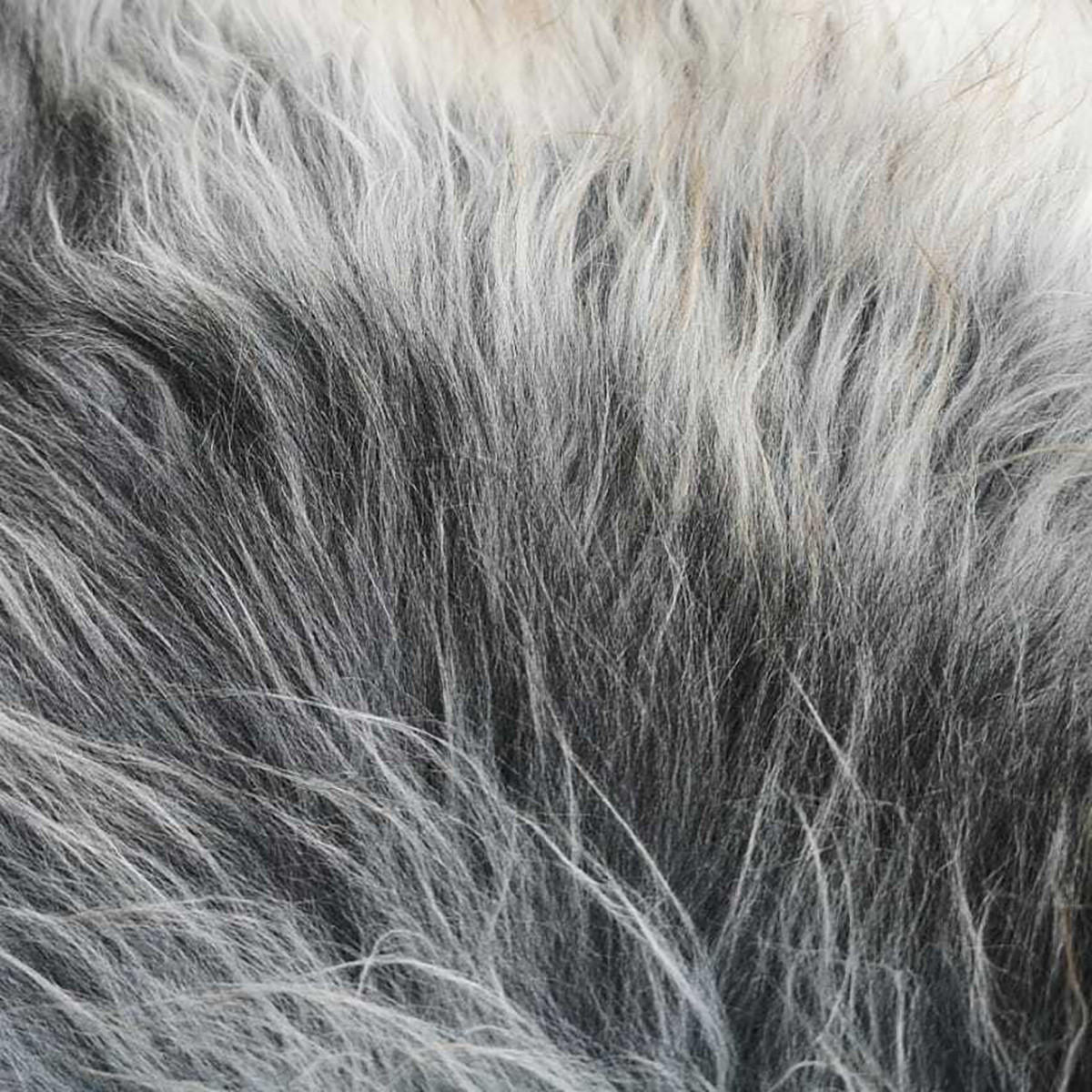 LAMMFELL Schnuckenfell Naturfarbe Langwolle Schwedisch ca. 80 cm - Weiß/Braun, Fell (40/80cm) - Provellus